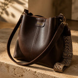 Bellora – Vintage Bucket Shoulder Bag with Woven Strap