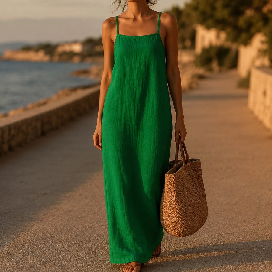 Marelle – Linen-Look Maxi Slip Dress