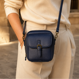 Solene – Structured PU crossbody bag with built-in wallet and glasses compartment