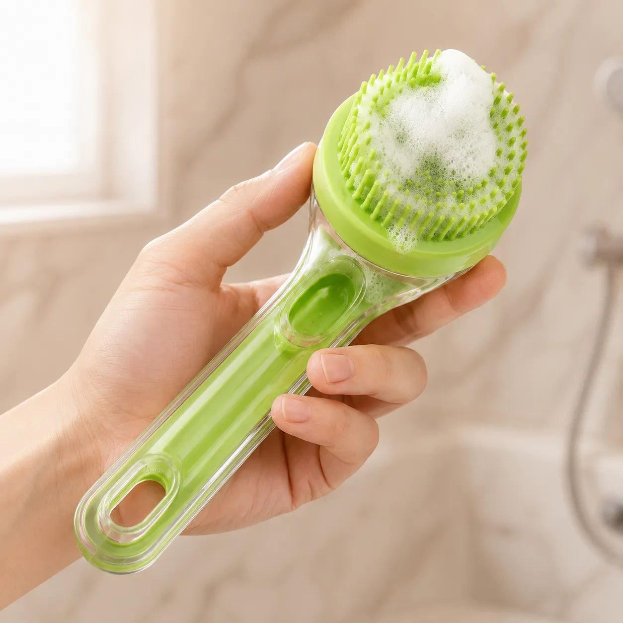 Pawlush – Dog Bath Brush with Built-in Shampoo Dispenser