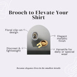 Petaline - Golden Floral Cameo Brooch