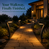Lunavia – Sculptural 7-Shape Solar Pathway Lights, Warm 2700K Glow, IP65 Waterproof