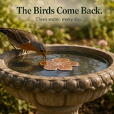 Bloomara – Pure Copper Bird Bath Purifier Disc, Algae Control Flower