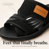 Breezely – Breathable Mesh Slide Sandals for Wide Feet, Open Toe Comfort