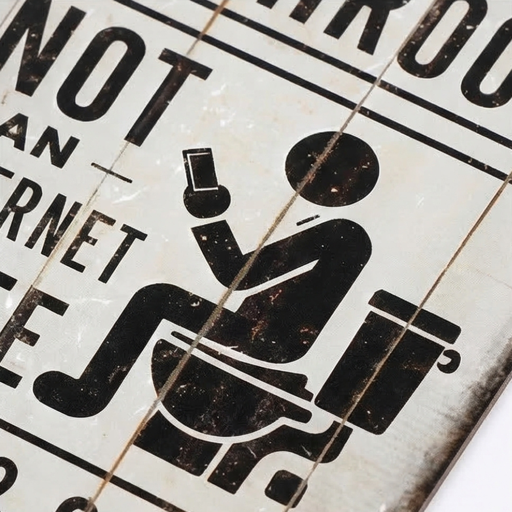 Splitline - Vintage Metal Bathroom Humor Sign