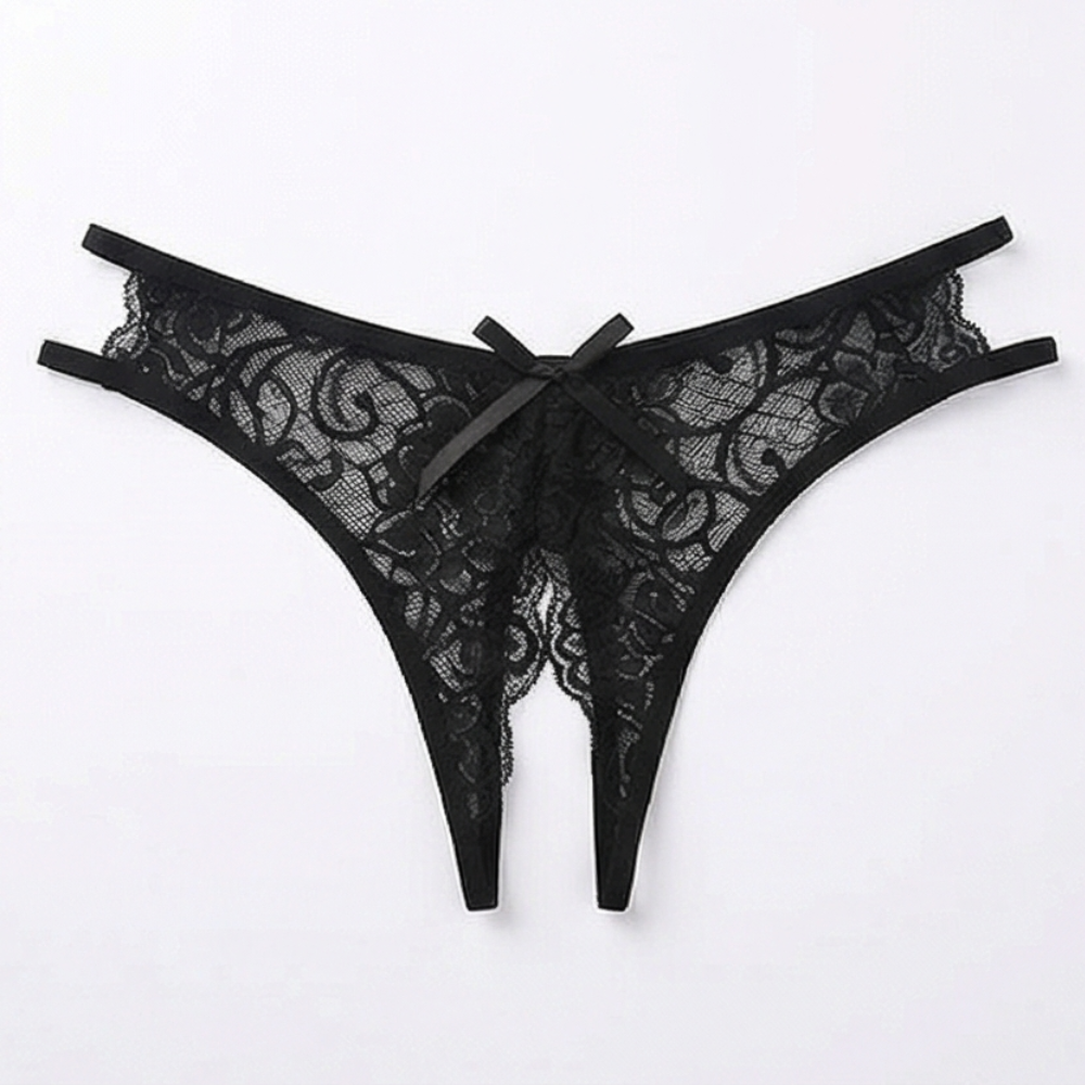 Velara – Women's Floral Lace Open Crotch Thong