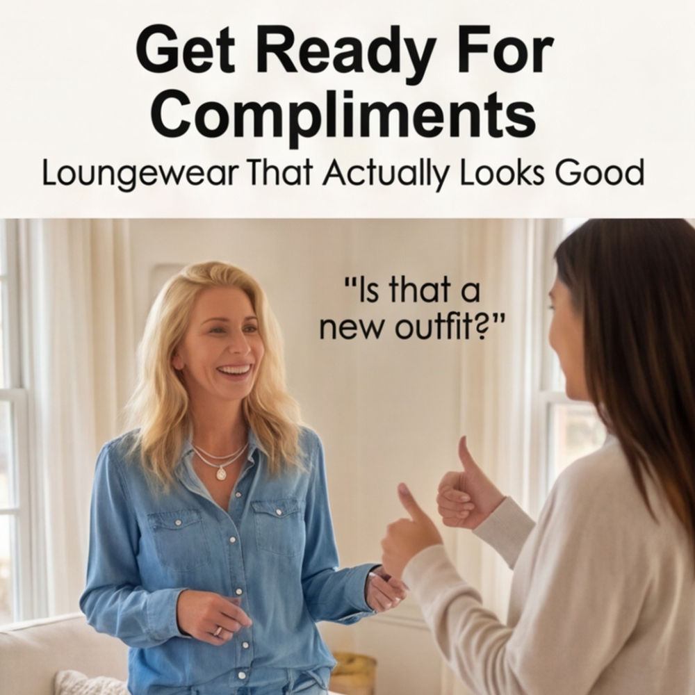 Veluna – Women's Soft Denim-Look Pajama Set
