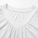 Vivelyn – Women's pleated V-neck blouson top