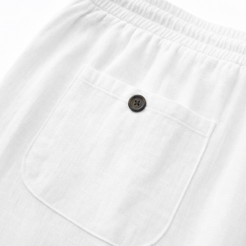 Lyriva – Women's Capri Pants with Drawstring Waist, Pockets and Button-Slit Hem