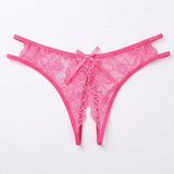 Velara – Women's Floral Lace Open Crotch Thong