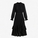 Keyfa – Women's Pleated Ruffle Midi Dress