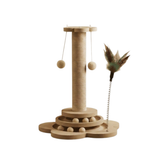 Purrch 3-in-1 Cat Scratching Post with Ball Track and Feather Wand