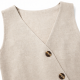 Solene – Asymmetric Wrap Vest and Shorts Set for Women, Summer 2 Piece Outfit