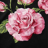 Rosalia – Women's rose print A-line midi dress