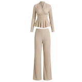 Vivara – Women's Pleated Peplum Set with Cinched Waist