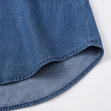 Vivara – Soft Ruffle V Neck Denim Blouse