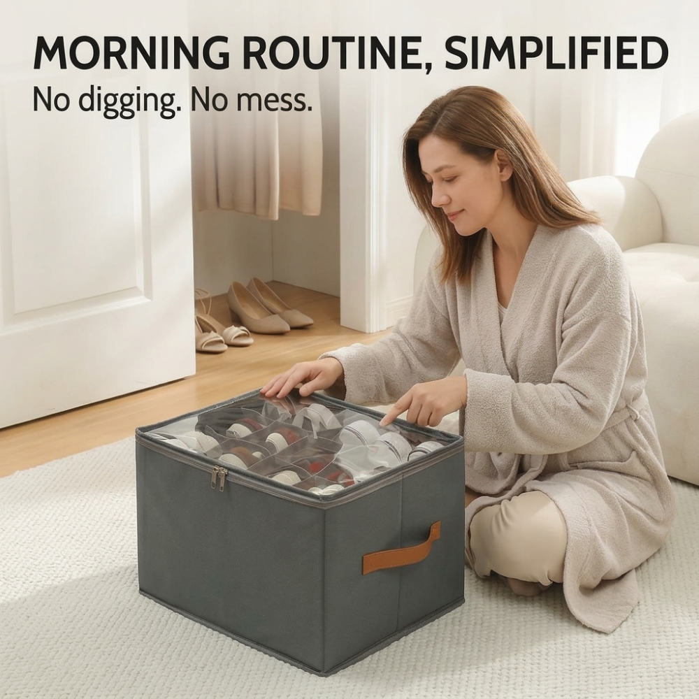 Stowview – Foldable Clear Lid Shoe Organizer