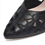 Floriva – Floral Cut-Out Pointed-Toe Slingback Heels