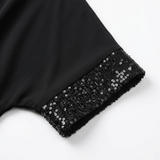 Lunara – Women's Sequin Trim Layered Chiffon Top