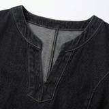 Aurelene – Women's V-Neck Denim Dress with Pockets
