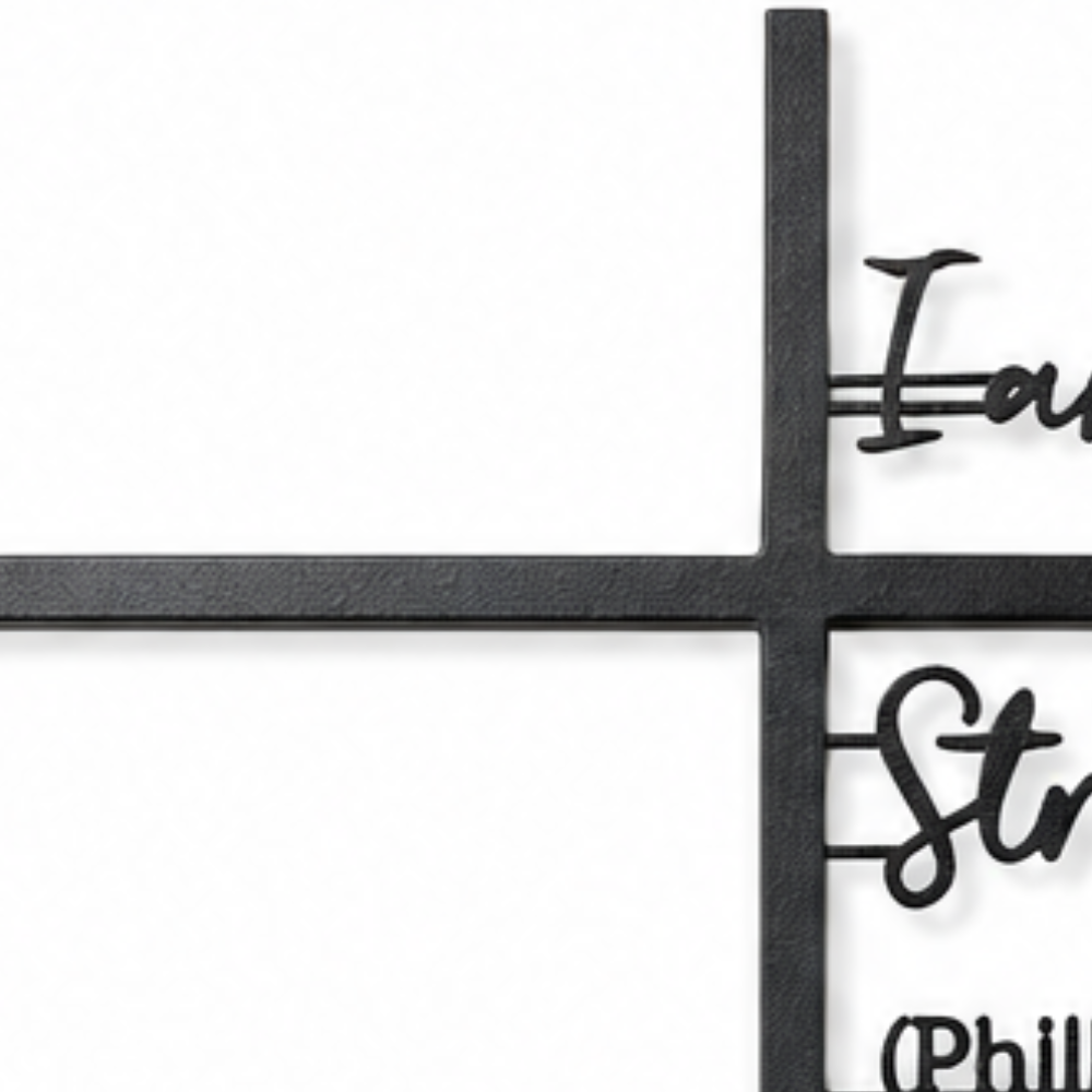 Veluna – Metal Scripture Cross Wall Decor with Biblical Affirmations