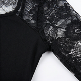 Lacelle – Women's Sheer Floral Lace Sleeve Top