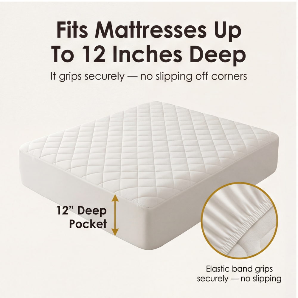 Slumbelle – Waterproof Quilted Mattress Cover & Pillowcase Set