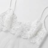 Veluria – Embroidered Lace Sheer Slip Dress