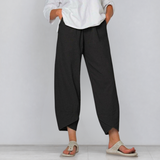 Solivia – Tulip Hem Cropped Wide Leg Pants with Pockets