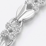 Clovara - Textured Silver Clover Chain Bracelet
