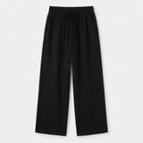 Linara – Women's Wide Leg Linen Look Drawstring Trousers