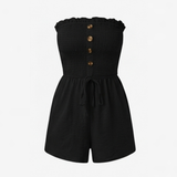 Solaire – Smocked Strapless Wide-Leg Romper
