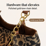 Lynxe - Leopard Print Tote with Chain Detail