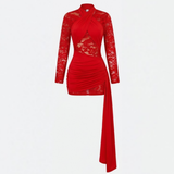 Velaire – Women's Lace Bodycon Mini Dress with Halter Neckline
