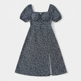 Floressa – Flattering Floral Midi Dress with Side Slit