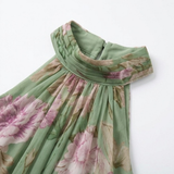 Rosalie – Women's Flowy Sage Floral Summer Maxi