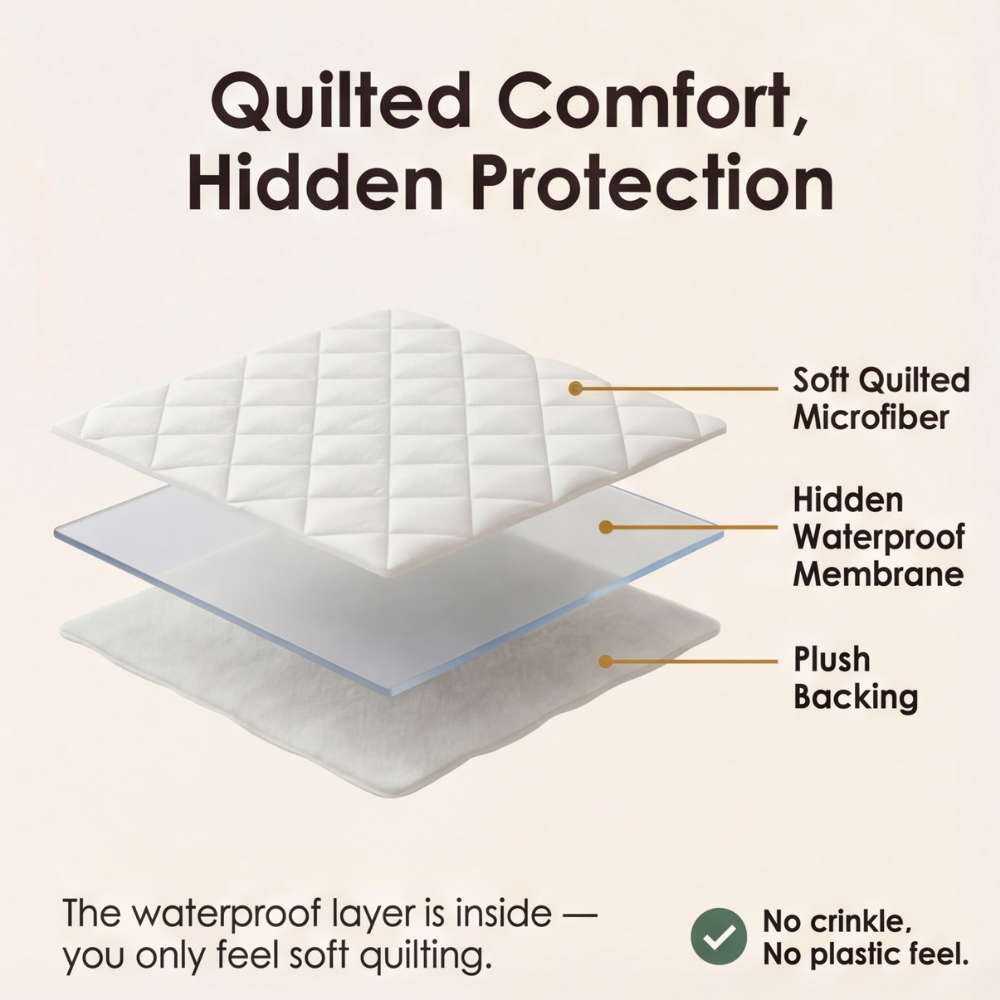 Slumbelle – Waterproof Quilted Mattress Cover & Pillowcase Set