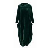 Sofelle – Women's Velvet Cocoon Midi Dress with Pockets