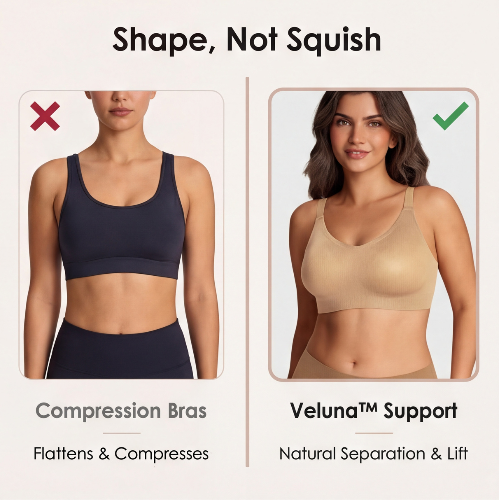 Veluna – Women's Wireless Support Bra with Hidden Gel Lift
