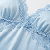 Lunessa – Lace Trim Satin Pajama Set