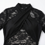 Velaire – Women's Lace Bodycon Mini Dress with Halter Neckline