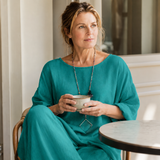 Lunavia – Oversized Cotton-Linen Two-Piece Set with Wide-Leg Pants