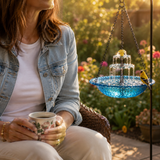 Avelora – Solar Hanging Bird Bath Fountain with Two-Tier Cascade
