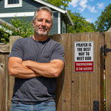HolyGate – Funny Metal Warning Sign for Fence, Gate, Garage