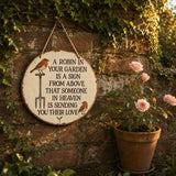 Rosethorne – Vintage Robin Memorial Garden Sign, Round Plaque with Robin Verse