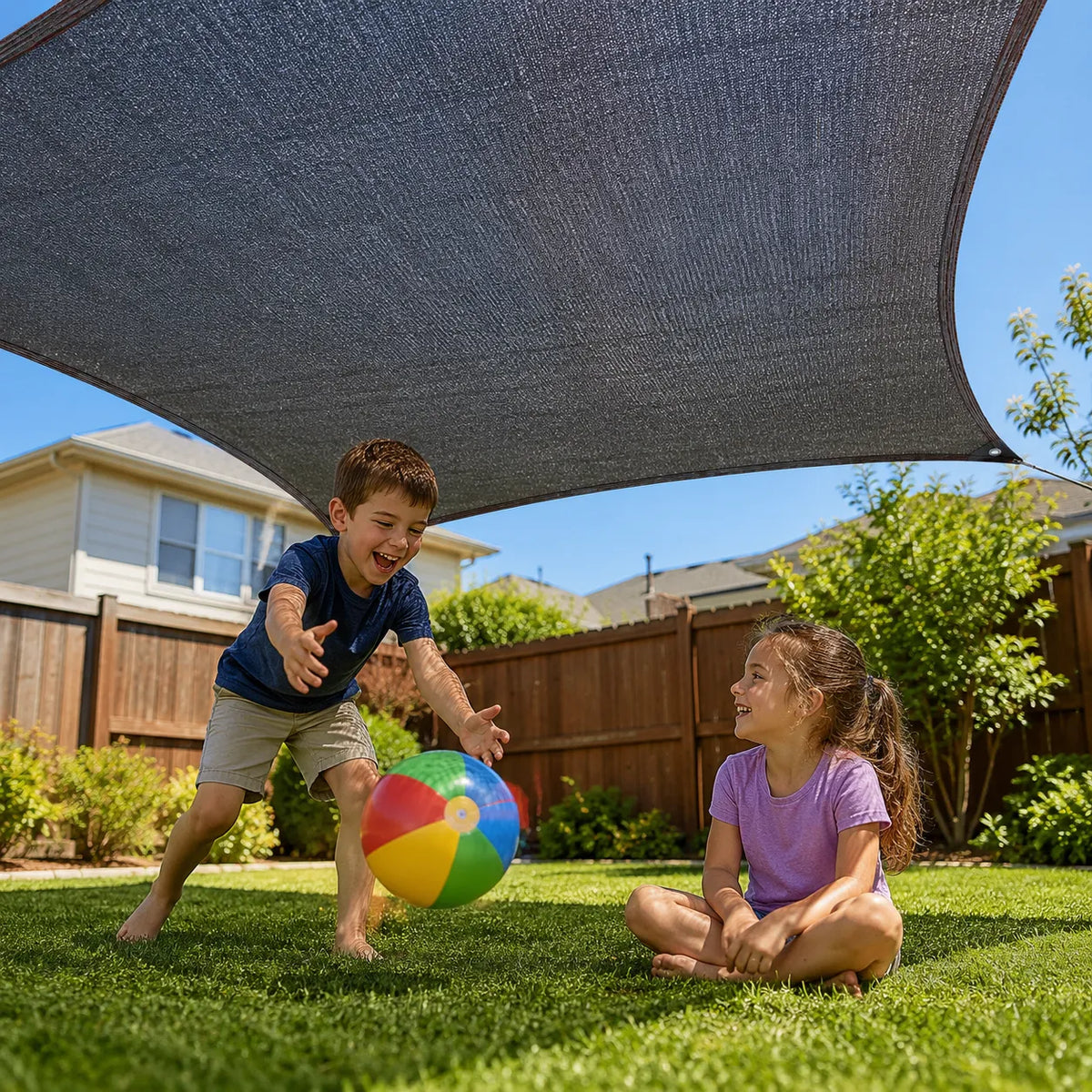 Shadehaven – HDPE Garden Shade Sail, UV-Blocking Mesh Canopy for Patio, Yard & Pergola