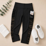 Flexora – High Waist Mesh-like Side Capri Leggings with Phone Pocket