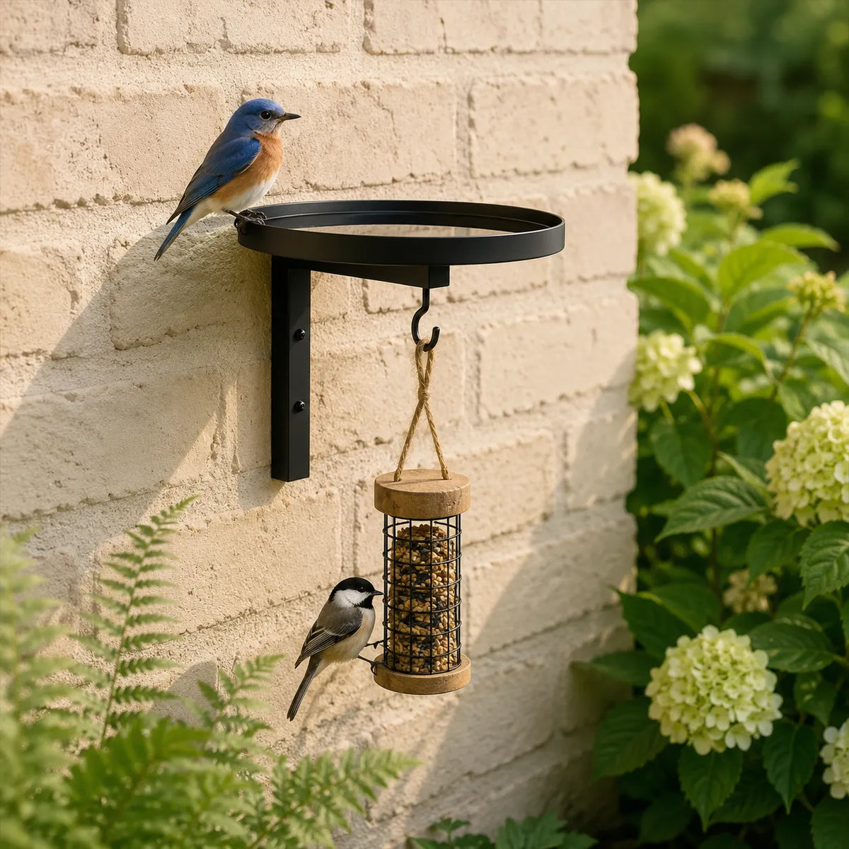Wrenna – Wall Mounted Bird Bath with Feeder Hook