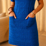 Belvora – Textured Stretch Knee Dress with Pockets