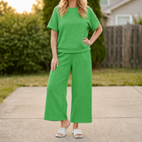 Lunavia – Women's Textured Knit Two-Piece Lounge Set